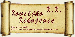 Koviljko Kikojević vizit kartica